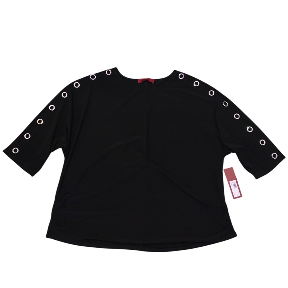 Black Grommet Detail Women's Top